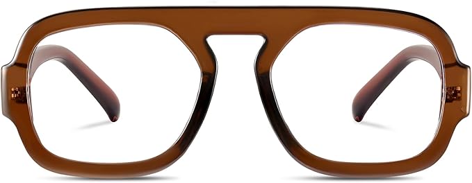 Aviator Blue Light Blocking Glasses for Women Men Square Flat Top Computer TV Eyeglasses Anti Eyestrain