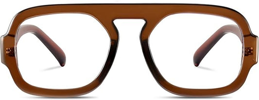 Aviator Blue Light Blocking Glasses for Women Men Square Flat Top Computer TV Eyeglasses Anti Eyestrain