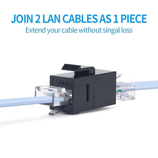 100 Pack Rj45 Coupler Cat6 Cat 6 Cat 5 Cat5 Cat5e Keystone Jack Network Cable Couplers Extender Adapter Wall Inline Patch Panel Connectors