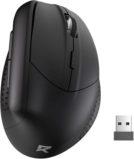 Redragon BM-4033 Wireless Vertical Ergonomic Mouse, 2.4GHz Connection, 5 Levels Up to 4000 DPI, Auto Power Saving Mice for Laptop, Desktop, PC, Black