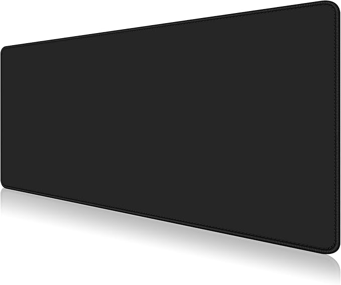 Dapesuom Large Gaming Mouse Pad, Extended Mouse Mat with Stitched Edges, Full Size Keyboard Pad with Non-Slip Base, Big XXL Computer Desk Mats for Gamer, Laptop, Office, 35.5 x 15.7in, Jet Black
