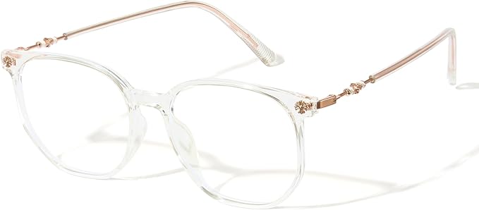 Cyxus Retro Blue Light Glasses Men - Square TR90 Metal Blowline Frame Stylish Trendy for Computer Daily Work 8252
