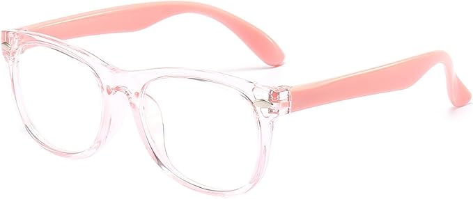 1 Pack kids Blue Light Blocking Glasses For Girls And Boys Computer Blue Light Blocking Glasses For Age 3-11 (Light pink)