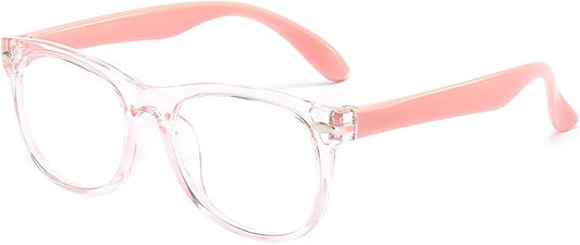 1 Pack kids Blue Light Blocking Glasses For Girls And Boys Computer Blue Light Blocking Glasses For Age 3-11 (Light pink)