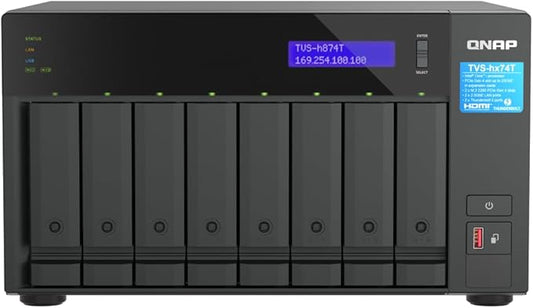 QNAP TVS-h874T-i9-64G-US 8 Bay High-Speed Desktop NAS with Intel 12th Gen CPU, up to 64GB DDR4 Memory, Thunderbolt 4 and 2.5GbE connectivity (Diskless)