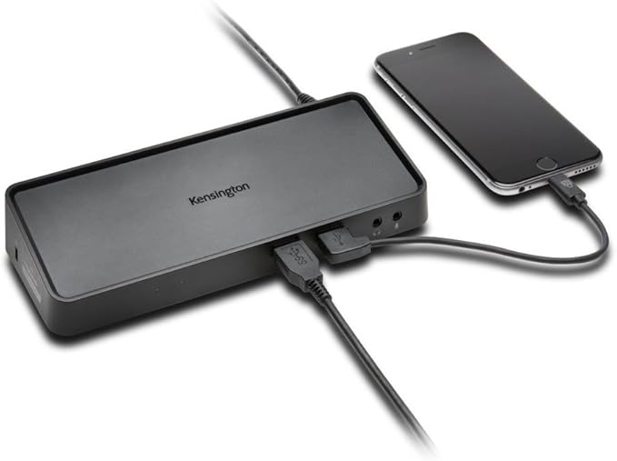 Kensington USB 3.0 Dual Display Docking Station, Dual 2K at 60Hz, 85W PD, Compatible with MacBook M1/M2/M3/M4, Windows, and Surface Laptops (K33997WW) Black