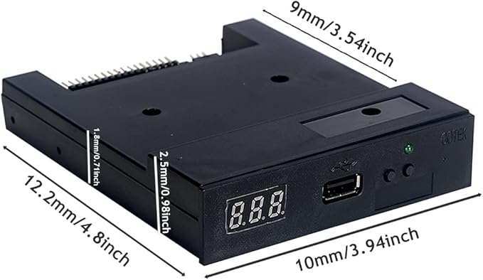 GoTEK SFR1M44-U100 3.5 Inch 1.44MB USB SSD Floppy Drive Emulator Black