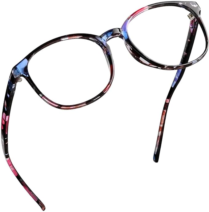 LifeArt Blue Light Blocking Glasses, Anti Eyestrain, Computer Reading Glasses, Gaming Glasses, TV Glasses for Women Men, Anti Glare (Floral, 2.50 Magnification)