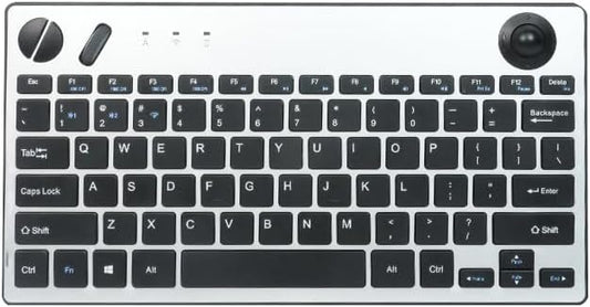 JOMAA 78 Keys Dual Mode Wireless Trackball Keyboard, Bluetooth 5.0 & 2.4G Wireless Keyboard with 19mm Trackball for Windows Mac iOS Android Computer Tablet Desktop