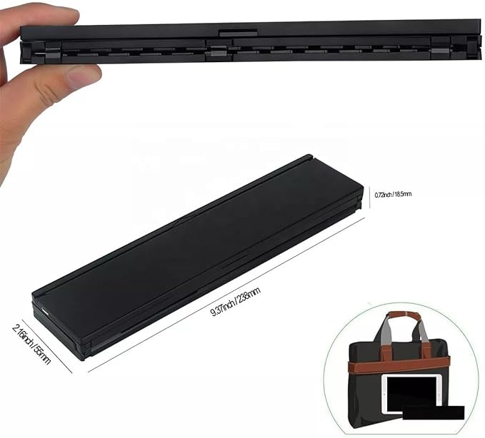 Mini Travel Wireless Keyboard Compatible with Apple iPhone 17/16/16E/16/ and Pro/Max/Plus Models Built-in Phone Holder/Stand-Ultra Slim Folding Rechargeable Full Size Keyboard!
