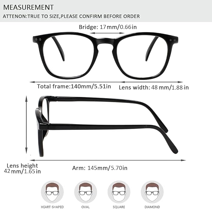 Henotin 3 Pack Blue Light Blocking Reading Glasses,Spring Hinge Computer Readers for Men Women,Anti UV Ray Filter Eyeglasses (Mixed Color, 1.75)