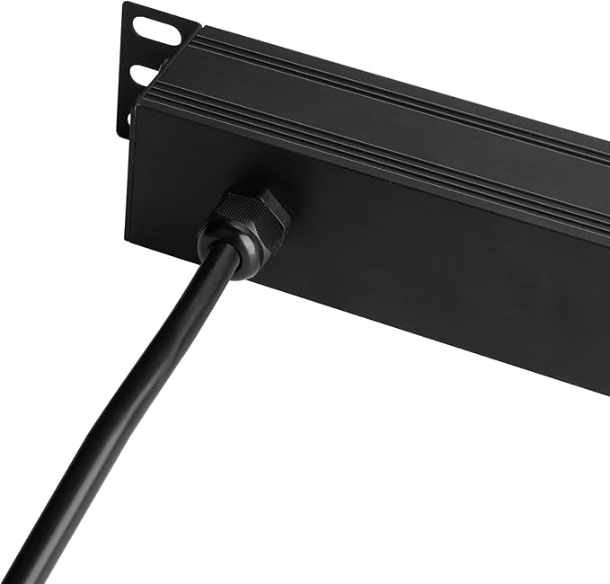 BTU Power Strip Surge Protector Rack-Mount PDU, 8 Right Angle Outlets Wide-Spaced, Mountable Power Strip Heavy Duty for Server Racks, Commercial, 300J,ETL (Black 6FT)