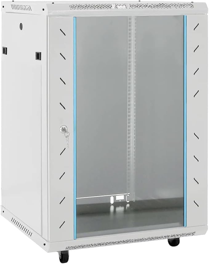 15U Network Cabinet 19" IP20 Black 23.6" x 17.7" x 33.9" (Gray,60 x 45 x 86 cm)