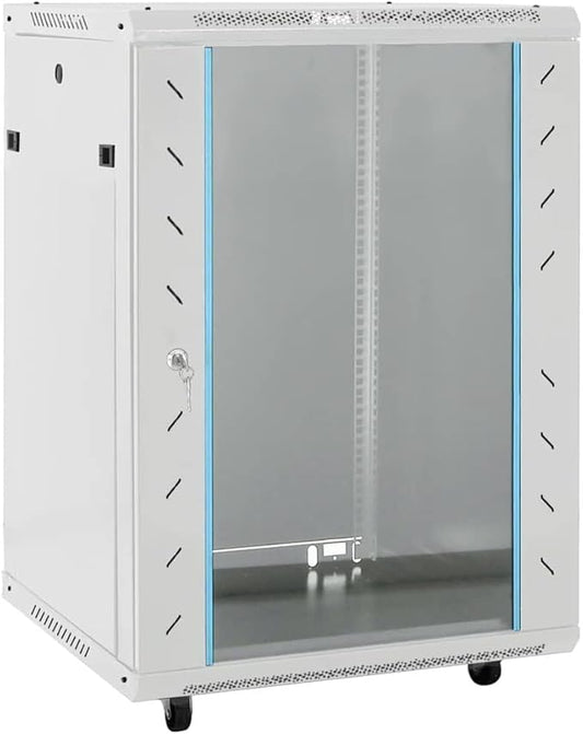 15U Network Cabinet 19" IP20 Black 23.6" x 17.7" x 33.9" (Gray,60 x 45 x 86 cm)