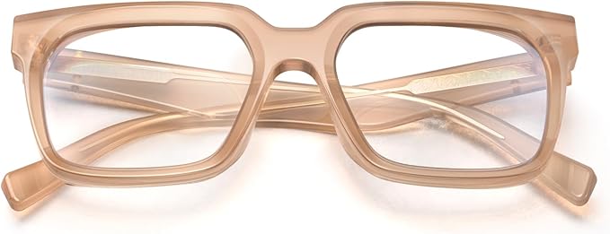 VISOONE Rectangle TR90 Blue Light Blocking Glasses Computer Eyewear with Preppy Look for Women and Men Cougar