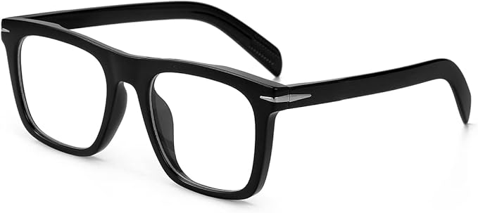 NIDOVIX Trendy Square Blue Light Blocking Glasses for Men Women, Fashion Frame Non-prescription Computer Glasses (Black)