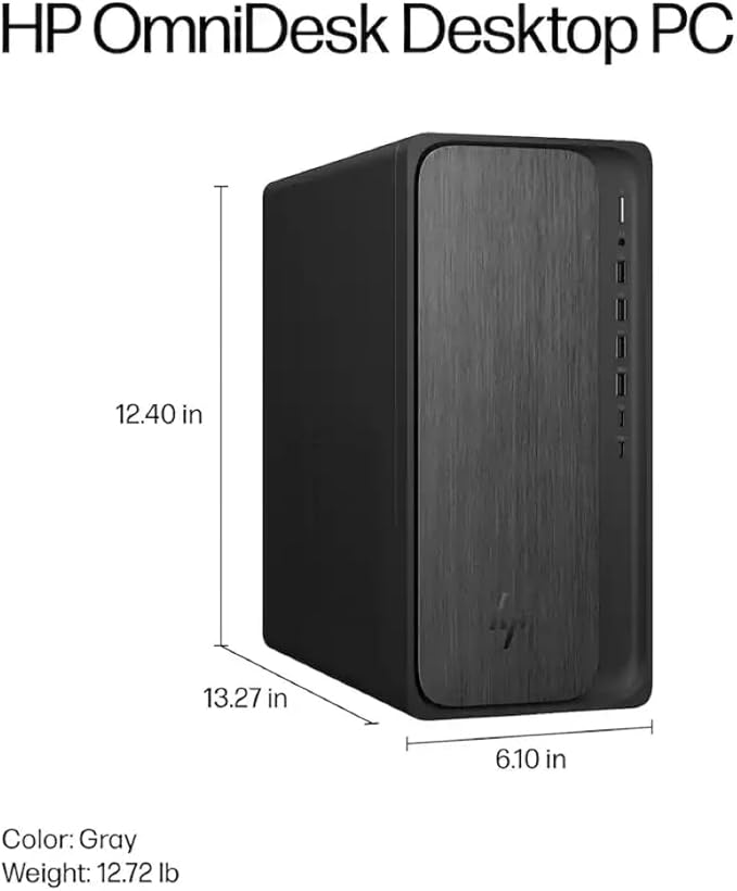 HP OmniDesk Tower Desktop Computer • 8-core AMD Ryzen 7 8700G Processor • 32GB DDR5 • 1.5TB Storage (1TB SSD + 512GB External) • HDMI + DP • Wi-Fi 6 • Wireless Keyboard & Mouse • Windows 11
