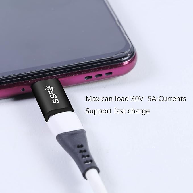 3in1 Pack USB 3.1 C Extension Coupler Adapter: USB C Male to Female, Compatible with MacBook, Nintendo Switch, Thunderbolt3 and More, Black