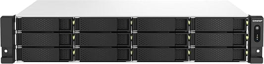 QNAP TS-1264U-RP-8G-US 12 Bay High-Speed Rackmount NAS Intel® Celeron® N5105/N5095 4-Core CPU, 8GB DDR4 Memory and 2.5GbE (2.5G/1G/100M) Network Connectivity (Diskless)