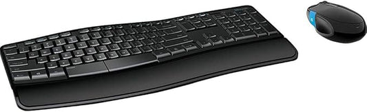 Microsoft Sculpt Comfort Desktop - Black - Wireless, Comfortable, Ergonomic Keyboard and Mouse Combo with Cushioned Palm Rest and USB Wireless Receiver
