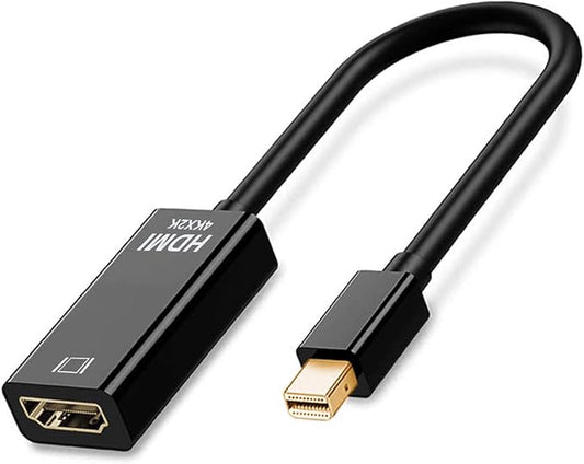 QCEs Mini DisplayPort to HDMI Adapter 4K, Thunderblot to HDMI Cable Adapter Compatible with Apple MacBook Air Pro, iMac, Microsoft Surface Pro Dock to TV/Monitor/Projector Black