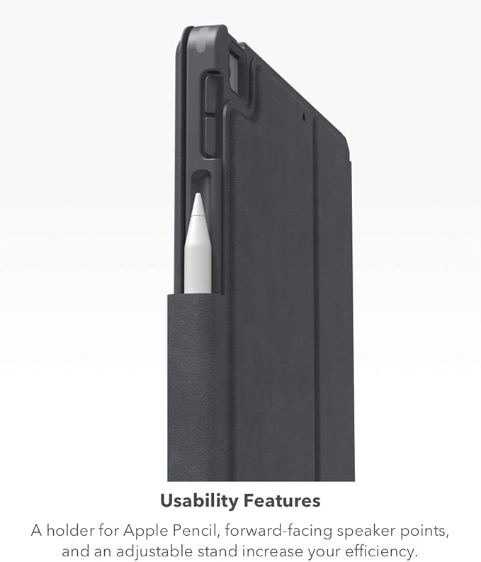 ZAGG Pro Keys Detachable Case and Wireless Keyboard for Apple iPad Pro 12.9, Multi-Device Bluetooth Pairing, Backlit Laptop-Style Keys, Apple Pencil Holder, 6.6ft Drop Protection - Charcoal