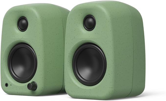 Kanto UKI 100 W Active Desktop Computer Speakers with Bluetooth and USB-C | Intelligent Sub Integration | Headphone Out | Pair | Sage