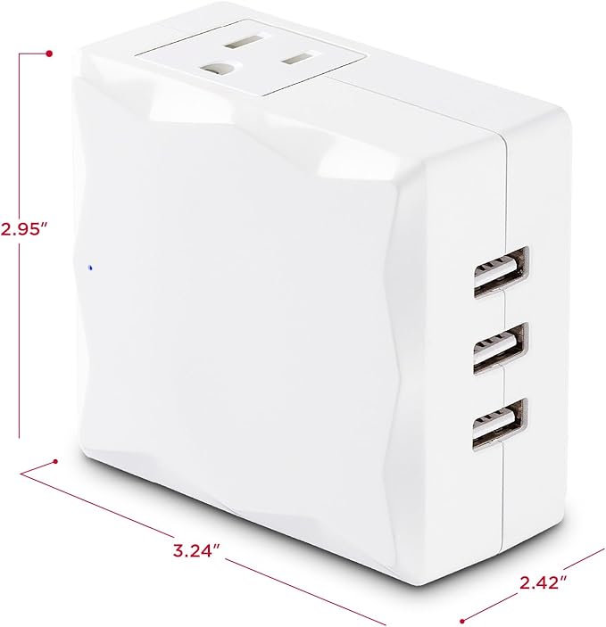 CyberPower P2WU Professional Surge Protector, 500J/125V, 2 Outlets, 3 USB Charge Ports, Wall Tap Design, White