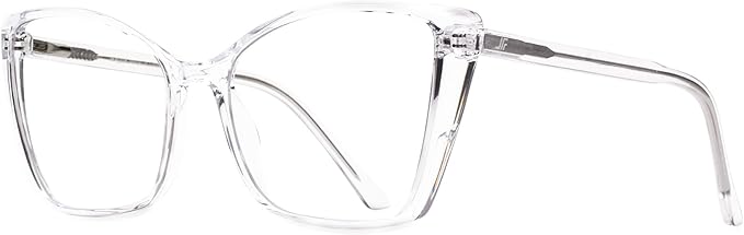 Blue Light Blocking Glasses for Women, Oversized Trendy Cat Eye Computer Gaming Glasses Anti Glare & UV Glare RF6204 (Clear Cateye Frame)