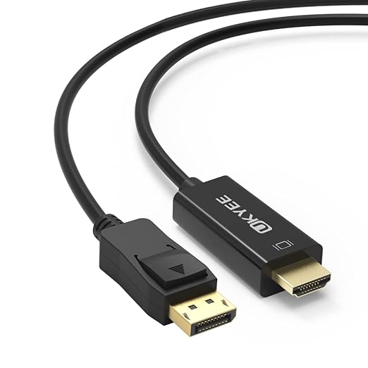4K Displayport to HDMI Cable 6FT 2-Pack, Display Port (DP) to HDMI Adapter 6FT Male to Male Cord Converter for PCs to HDTV, Monitor, Projector.