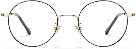 Cyxus Blue Light Glasses for Men and Women, Round Metal Frame Computer Eyeglasses for Office, Gaming, Reading 8090