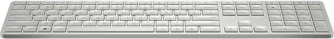 HP 970 Programmable Wireless Keyboard (Silver) - Bluetooth & 2.4 GHz Wireless Multi-Device Connectivity - USB-C Rechargeable Battery - 24 Programmable Keys - Works with Windows & MacOS (3Z729AA#ABA)