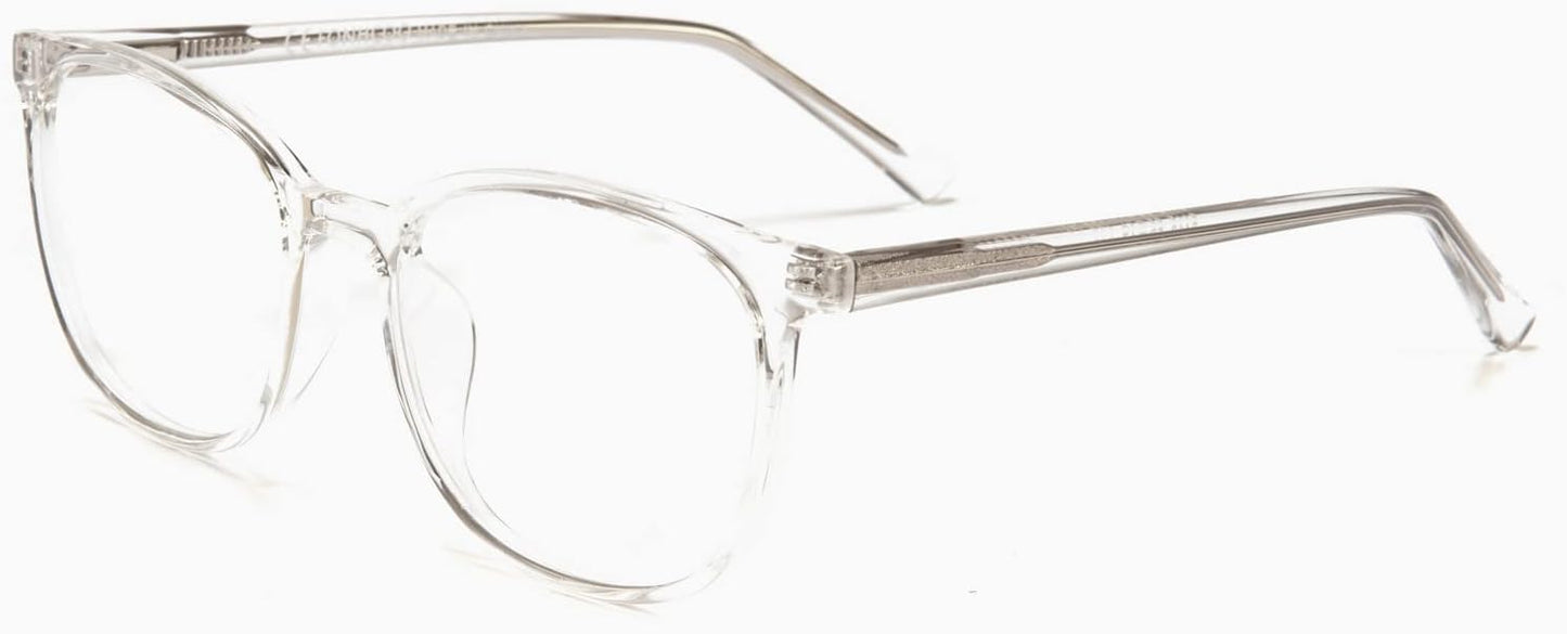 FONHCOO Blue Light Blocking Glasses Fashion Round TR90 Frame Transparent Eyewear Anti UV Computer Glasses for Women Men
