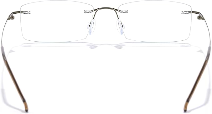Cyxus 11g Titanium Blue Light Blocking Glasses Men Woman Rimless Ultralight Computer Gaming Office Study Eyeglasses 8602