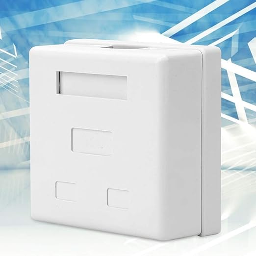 Double Port Desktop Network Module Box Shielded Cat 6 RJ45 8P8C Integrated Housing for Category 5 and Category 6 Multimedia Components Polycarbonate Shell Phosphor Bronze Contacts