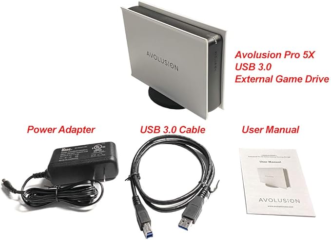 Avolusion PRO-5X Series 8TB USB 3.0 External Gaming Hard Drive for PS5 Game Console (White) - 2 Year Warranty