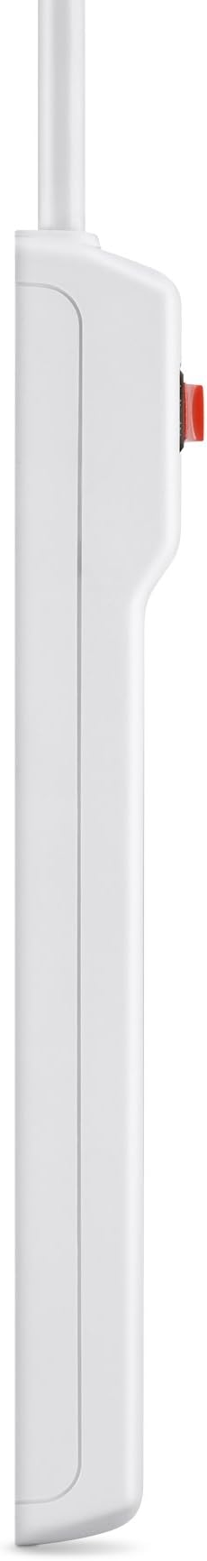 Belkin Power Strip Surge Protector - 6 AC Multiple Outlets, 2 ft Long Heavy Duty Metal Extension Cord for Home, Office, Travel, Computer Desktop & Phone Charging Brick - 200 Joules, White (2 Pack)