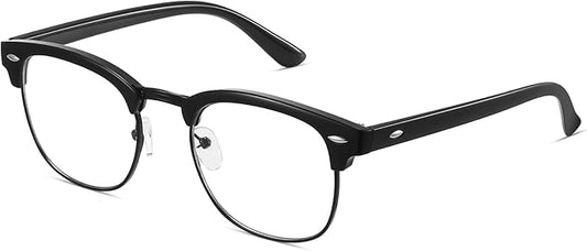 racico Blue Light Glasses for Men – Computer Gaming Blocking Glasses Anti Eyestrain, UV Clear Lens, Vintage Blue Blockers