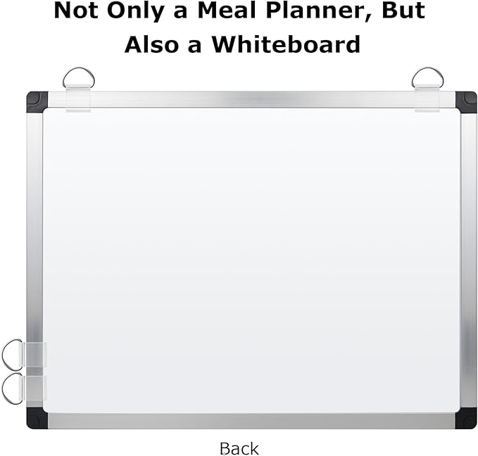 EAONE Weekly Meal Planner & Whiteboard for Wall Double-Sided, 16 x 12 IN Magnetic Dry Erase Menu Board for Kitchen/Food Calendar/Grocery Shopping Lists, with 8 Markers & Eraser & 4 Magnets