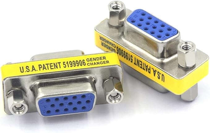 VCE VGA Female to Female Adapter, SVGA Coupler HD15 Mini Gender Changer VGA Cable Extender, 2Pack