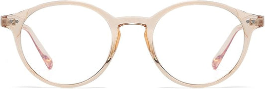 HJSTES Vintage Blue Light Glasses for Women Men Round Bluelight Blocking Glasses Thick TR90 Frame Eyeglasses