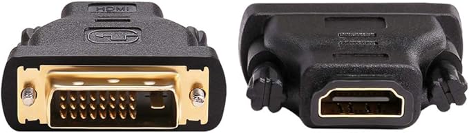 DTECH DVI to HDMI Adapter DVI Male to HDMI Female Bi-Directional DVI-D Port Converter 4K 1080P Gold Plated Connector