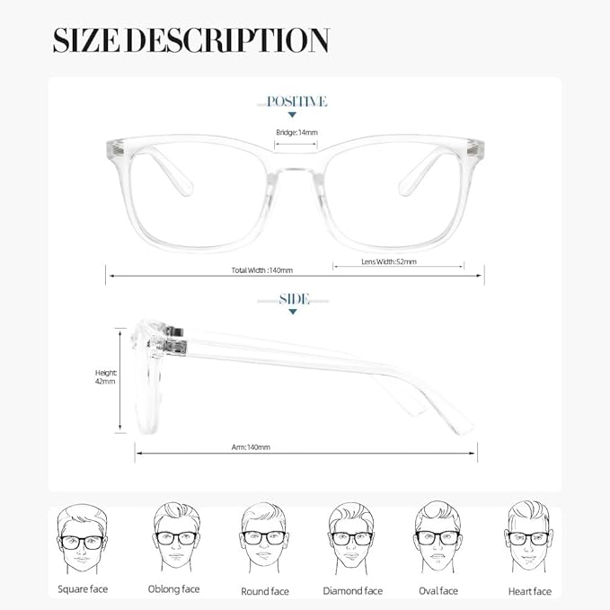 NZKNP Blue Light Glasses for Woman Men,Blue Light Blocking Glasses,Clear Glasses
