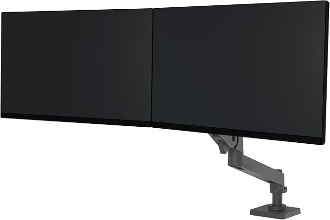 Ergotron – Upgraded LX Pro Premium Dual Direct Monitor Arm, VESA Desk Mount – for 2 Monitors Up to 27 Inches, 9 lbs Each – Dark Grey