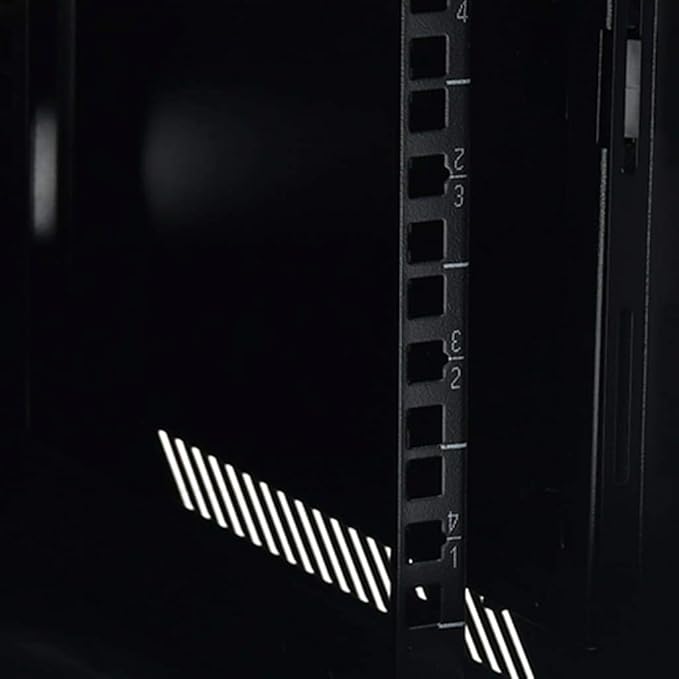 12U Wall Mount Network Cabinet 19 Inch Data Enclosure, 23.6 x 23.6 x 25.2 Inch Server Rack with Lockable Toughened Glass Door, Removable Side Panels for Home Office IT Equipment, Black