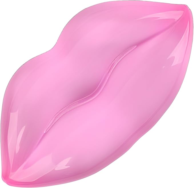 Gel Wrist Rest for Keyboard and Mouse Transparent Pink Lip Elbow Pad Cushion Ergonomic Cute Clear Cool Mouse Wrist Pad Silicone Non-Slip Support for Computer Gaming Home Office Women Girl Hand Pillow