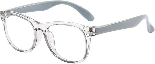 1 Pack kids Blue Light Blocking Glasses For Girls And Boys Computer Blue Light Blocking Glasses For Age 3-11 (Light gray)