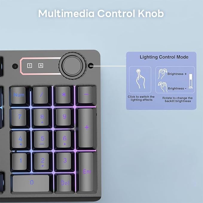 NPET S21PRO Wireless Gaming Keyboard and Mouse Combo, LED Backlit Rechargeable 3500mAh Battery, Mechanical Feel Anti-ghosting Keyboard + 7D 3200 Mice for PC Gamer（USB Receiver is Under The Mouse）
