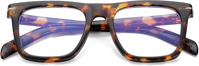 NIDOVIX Trendy Square Blue Light Blocking Glasses for Men Women, Fashion Frame Non-prescription Computer Glasses (Tortoise)