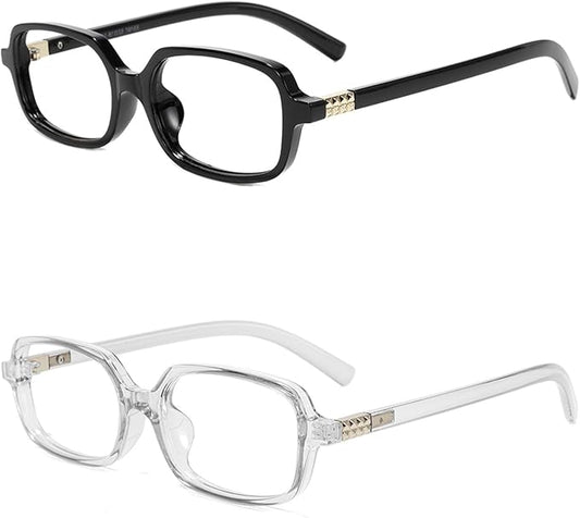 Slocyclub Square Blue Light Blocking Glasses for Women Men Vintage Rectangular Frame Eyeglasses Retro Small Square Glasses
